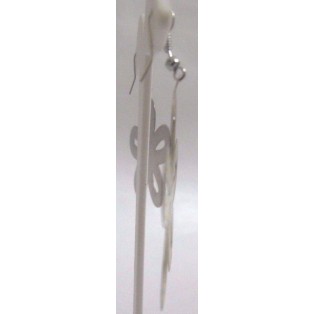 THE LONE FLOWER Earrings - Drop Long Dangling Hook - Classy Fashion - Dual Tone